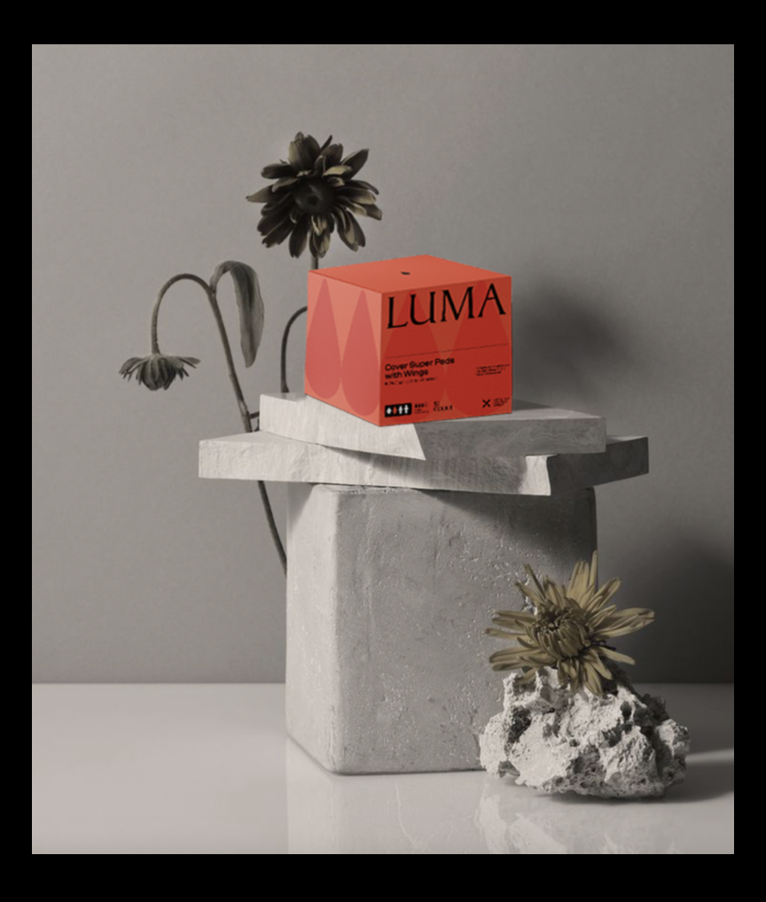 LUMA packaging styled with natural elements